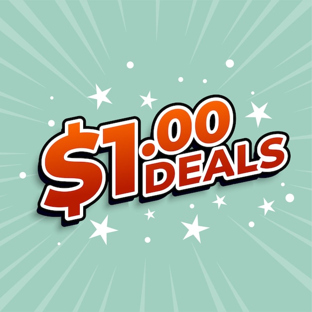 Free vector dollar one deals banner