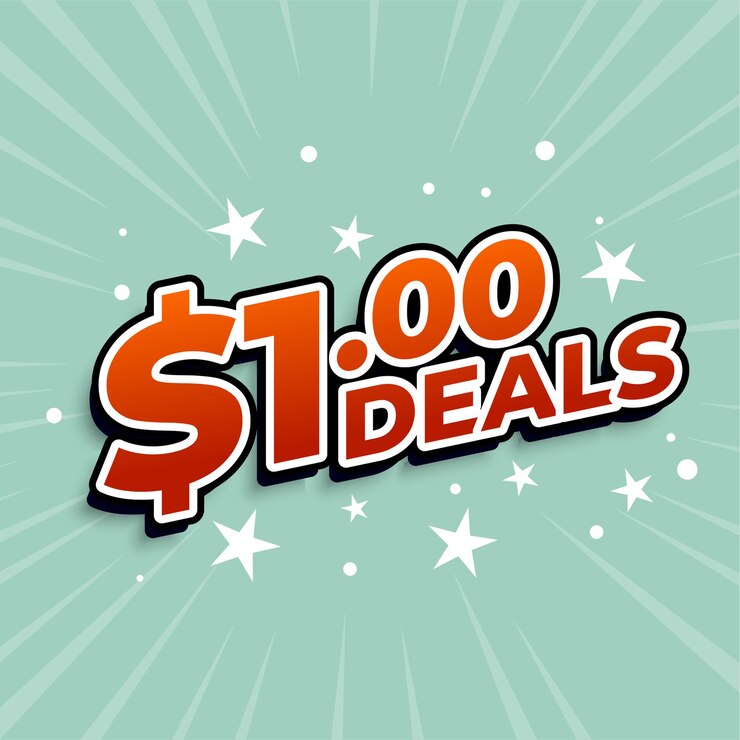 Free Vector dollar one deals banner