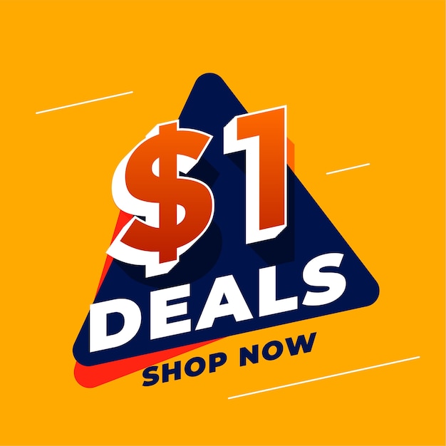 Dollar one deals and sale promotional banner