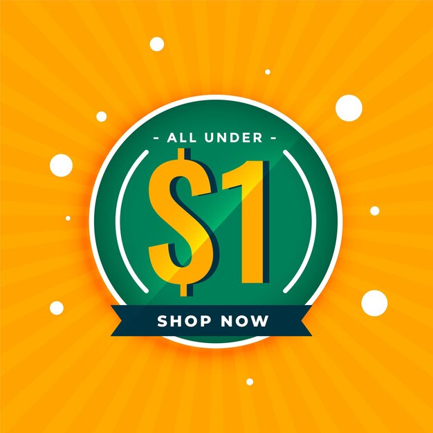 Dollar one shopping deals banner design