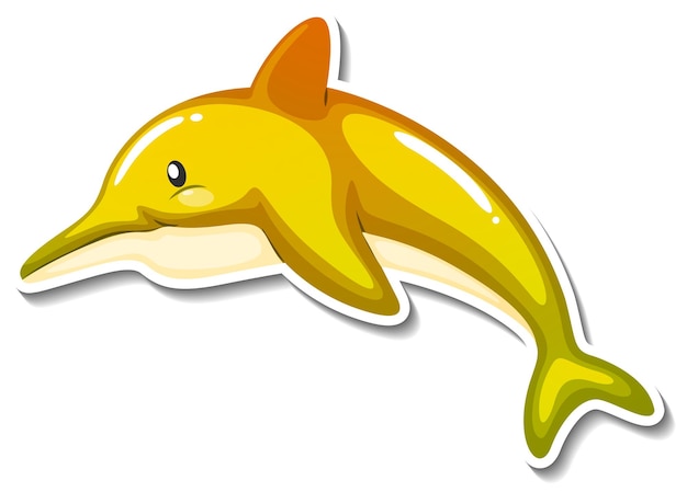 Free vector dolphin sea animal cartoon sticker