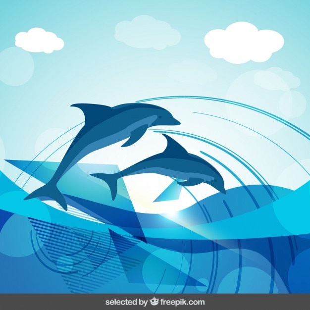 Vettore gratuito delfini astratto