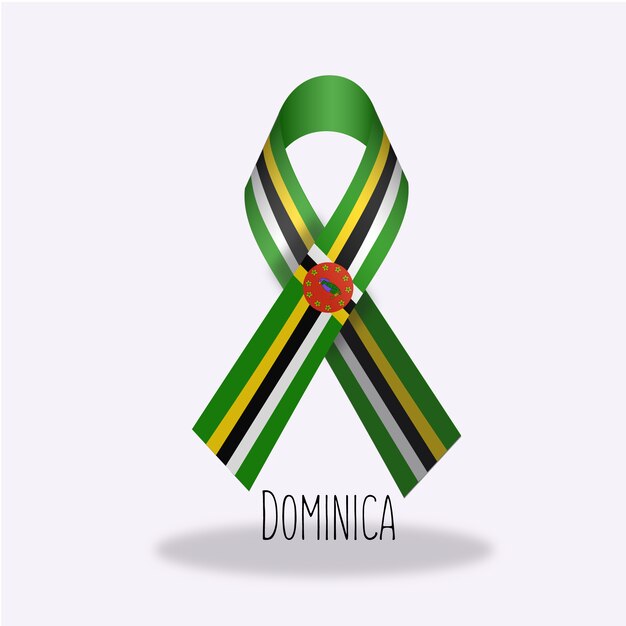 Dominica flag ribbon design