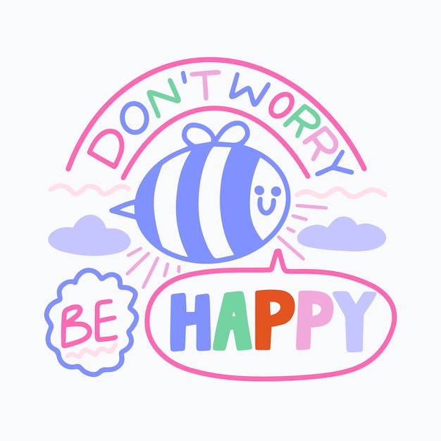 꿀벌 낙관적 글자를 걱정하지 마십시오