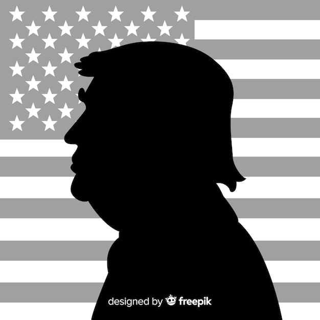 Download Free Donald trump portrait with silhouette style SVG DXF ...