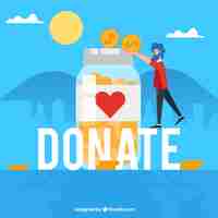 Free vector donate word concept