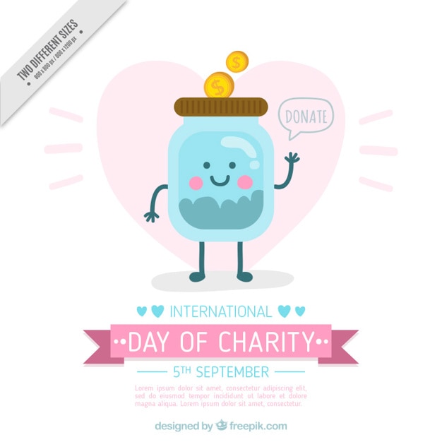 Free vector donation in the international day of charity