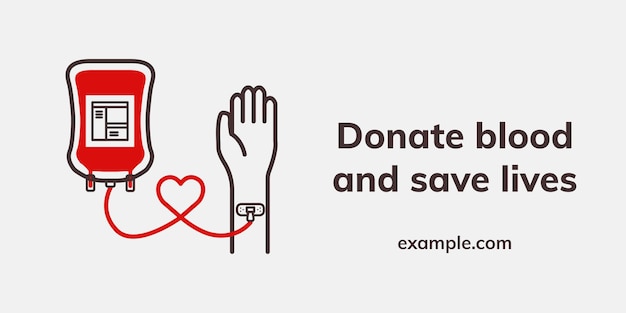 Donation save lives template vector health charity ad banner