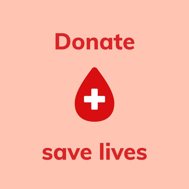 Donation save lives template vector health charity social media ad