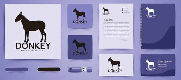 Donkey, logo and business branding template
