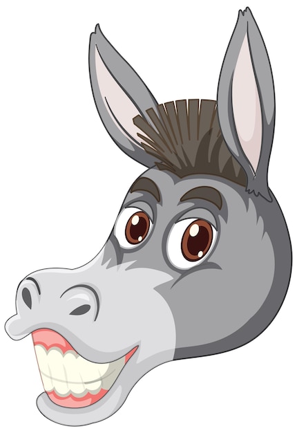 Free vector donkey with face expression on white background