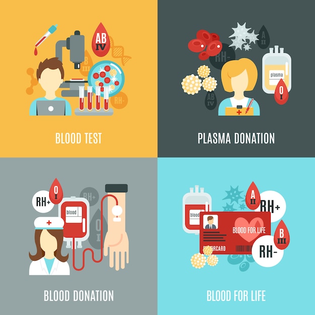 Free vector donor flat set