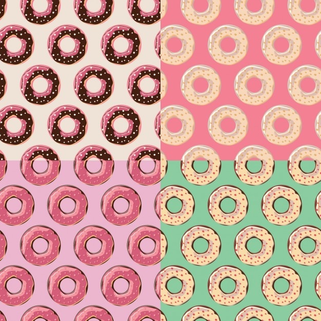 Free Vector donuts pattern collection