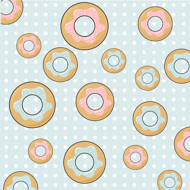 무료 벡터 도넛 패턴 디자인