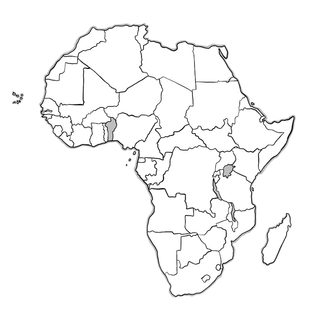 Бесплатное векторное изображение Карта doodle africa