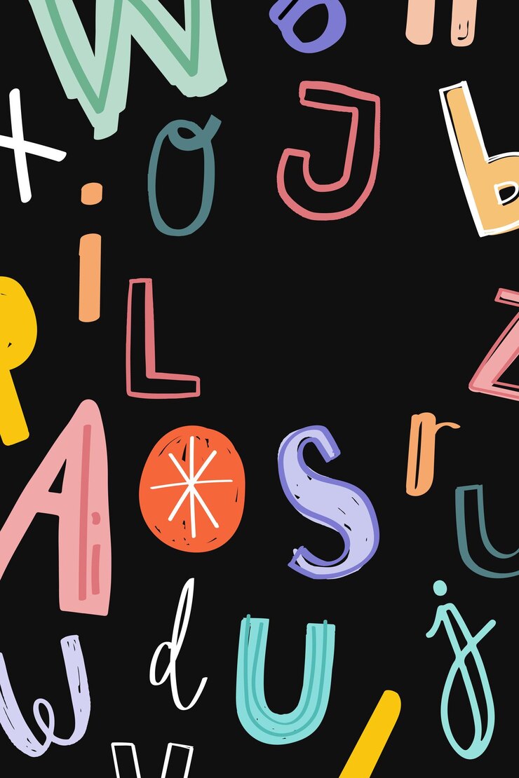 Free Vector doodle alphabet style typography vector design space