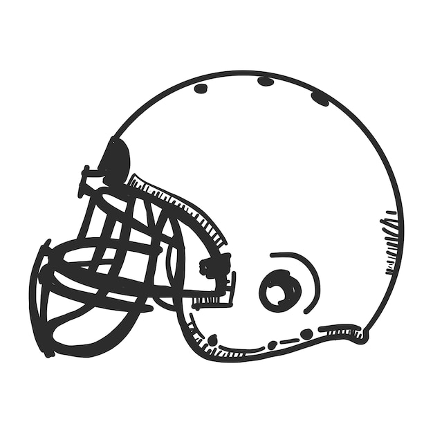 Doodle american football helmet