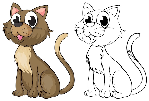 Бесплатное векторное изображение Каракули животных персонаж для милой кошки