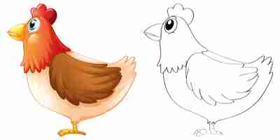 Free vector doodle animal for chicken