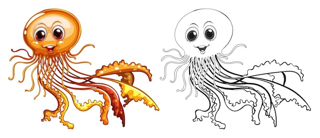Бесплатное векторное изображение Каракули животное для медузы
