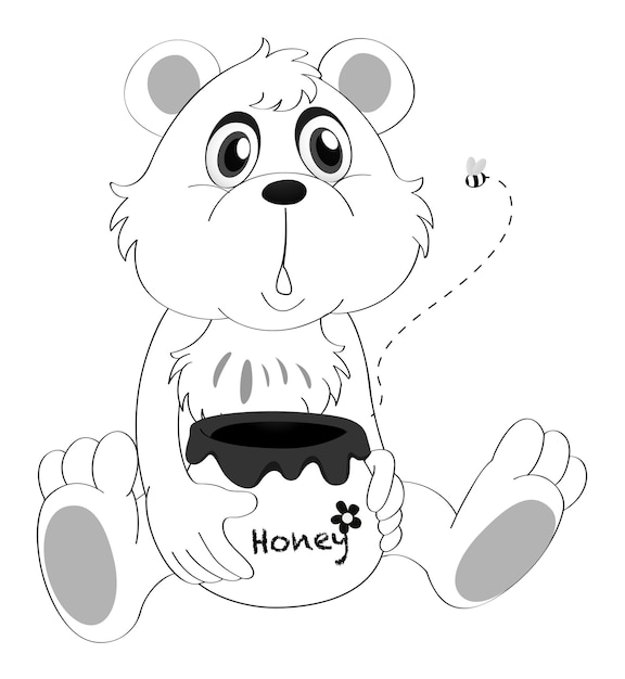 Бесплатное векторное изображение Каракули животное для маленького медведя