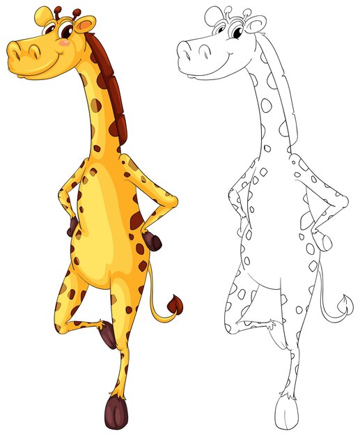 Doodle animal for giraffe standing