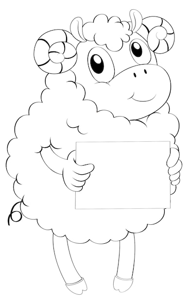 Vettore gratuito doodle animale per agnello