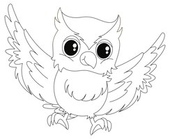 Doodle animal for little owl