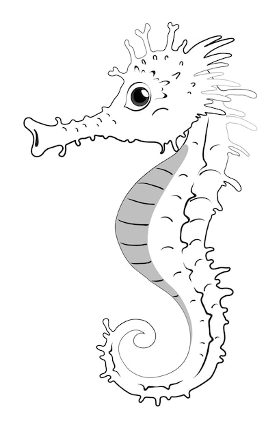 Doodle animal for seahorse