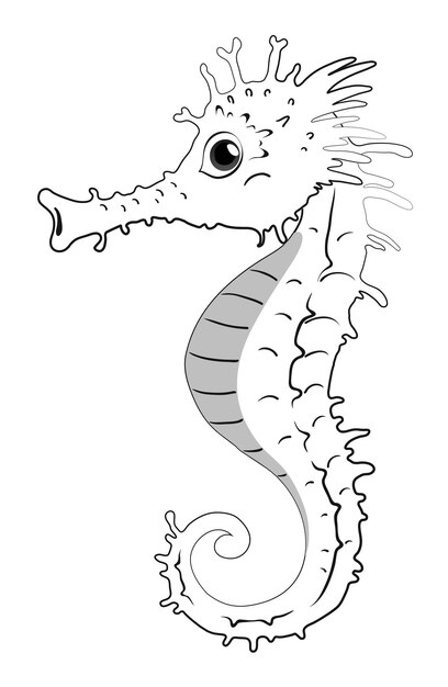 Doodle animal for seahorse