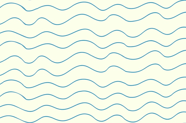 Doodle background, blue wavy pattern design vector