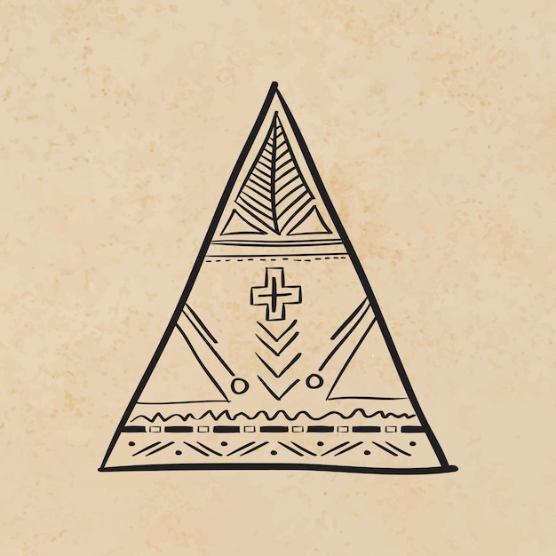 Doodle bohemian tipi symbol vector illustration