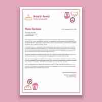 Free vector doodle bread and sweets bakery letterhead