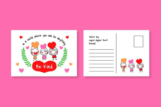 Doodle child-like kindness for students postcard