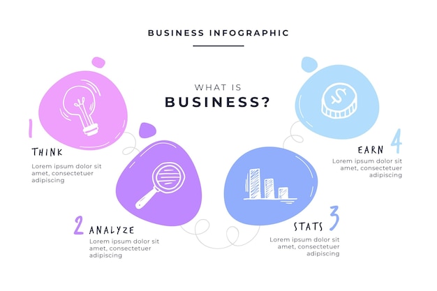 Free vector doodle colorful business infographic