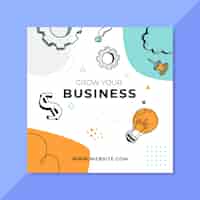 Vettore gratuito doodle post colorato di instagram di affari