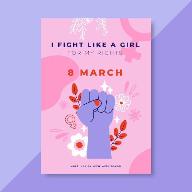 Doodle colorful women's day poster