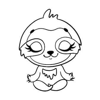 かわいいナマケモノヨガ漫画アイコンイラスト 無料のベクター かわいいナマケモノヨガ漫画アイコンイラスト 無料のベクター