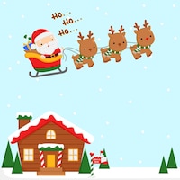 Doodle cute santa in christmas season background