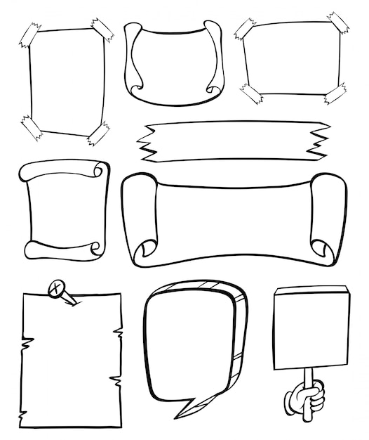 さまざまなバナーのための落書きデザイン