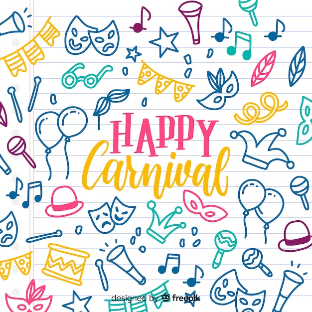 Doodle elements carnival background