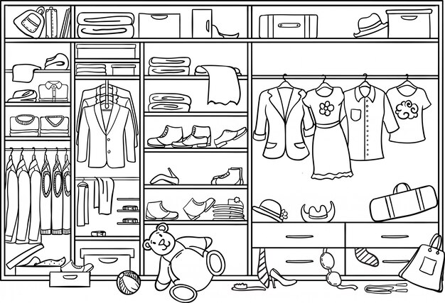 Doodle Family Wardrobe Mess Concept