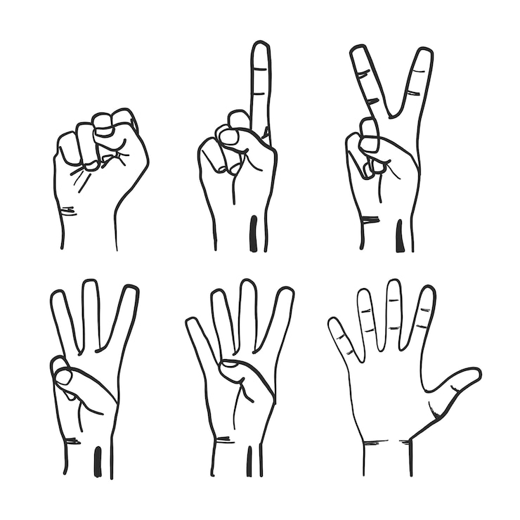 Free Vector doodle finger gestures