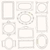 Free vector doodle frame decoration pack hand drawn style