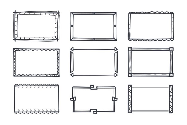Download Free Vector | Doodle frame hand drawn pack