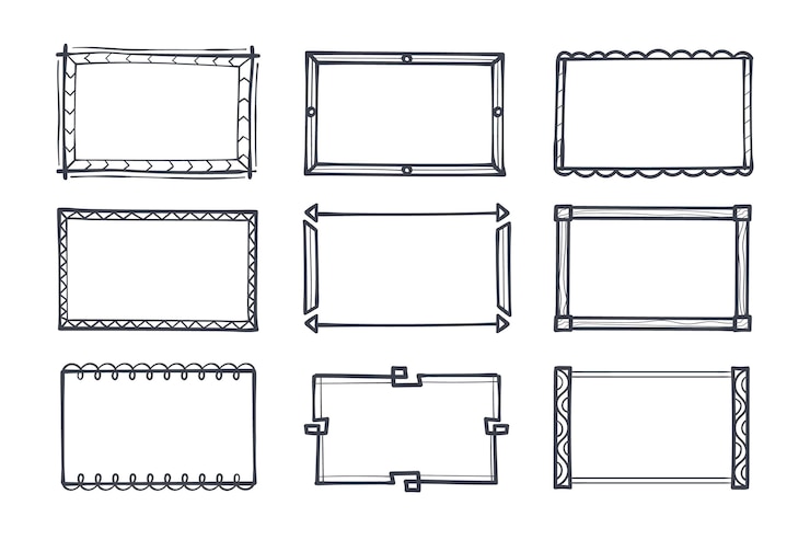 Free Vector doodle frame hand drawn pack