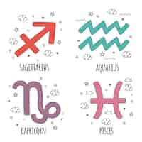 Free vector doodle hand drawn astrological sign sticker