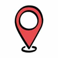 Free vector doodle hand drawn red location pin