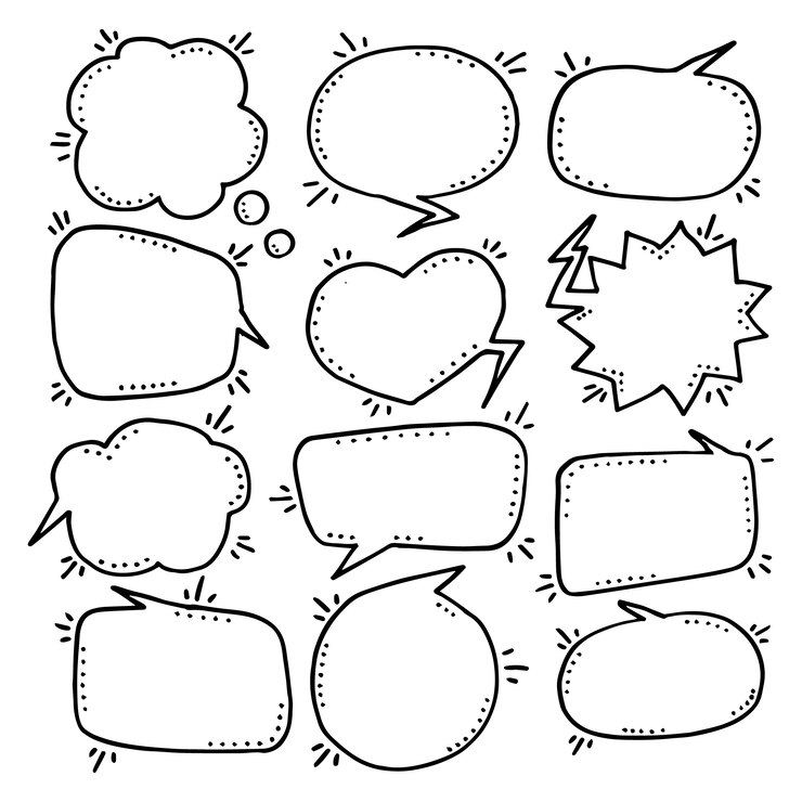 Free Vector doodle hand drawn speech bubble drawings collection