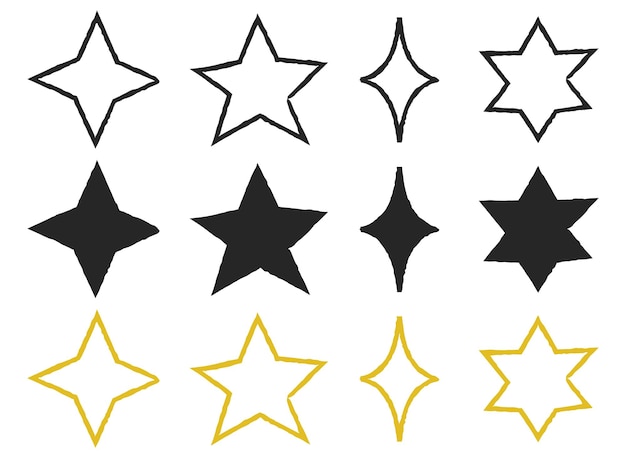 Free vector doodle hand drawn stars